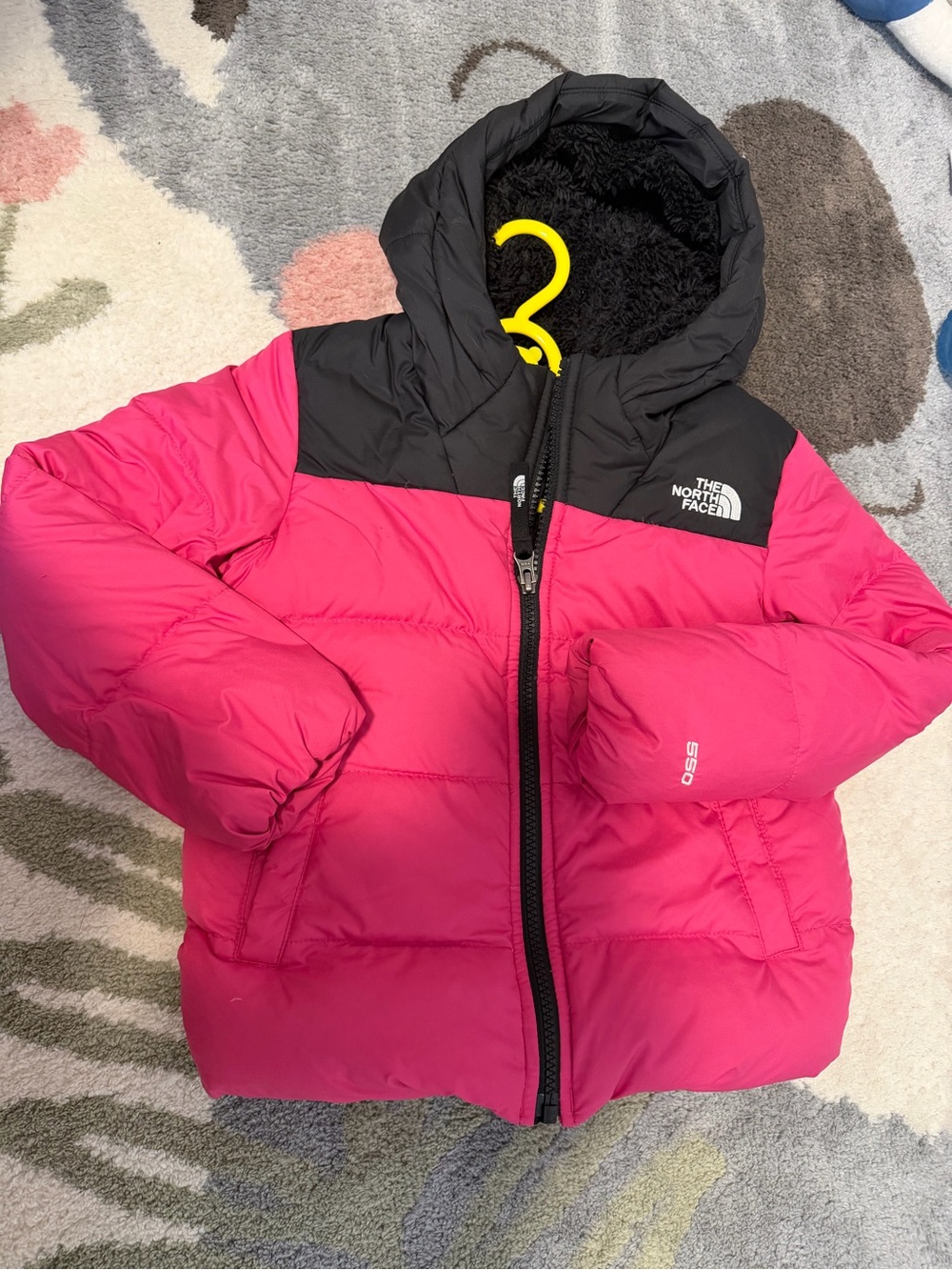 The North Face Kids Pink and Black Puffer Jacket